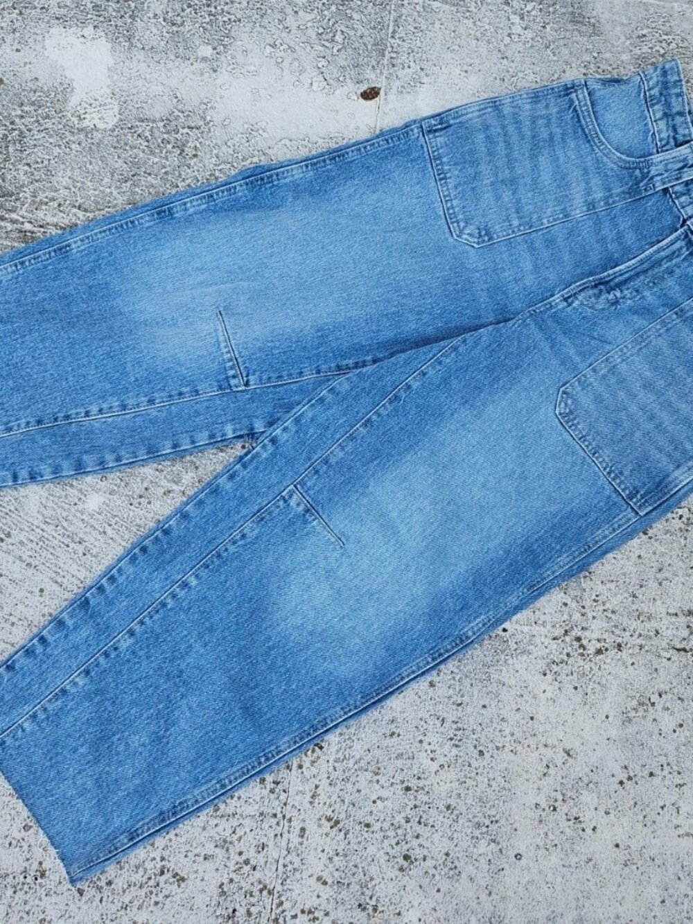 Free Assembly Women Jeans Sky Blue Indigo Wash Denim Carpenter Barrel Size 4 New - Picture 5 of 11